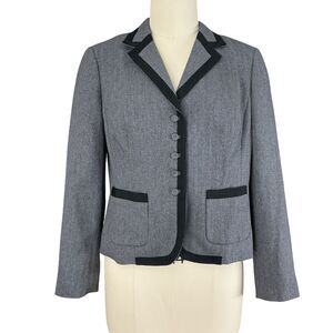 Sigrid Olsen Blazer NWT Women's 14 Grey Metallic Herringbone Suit Jacket Career